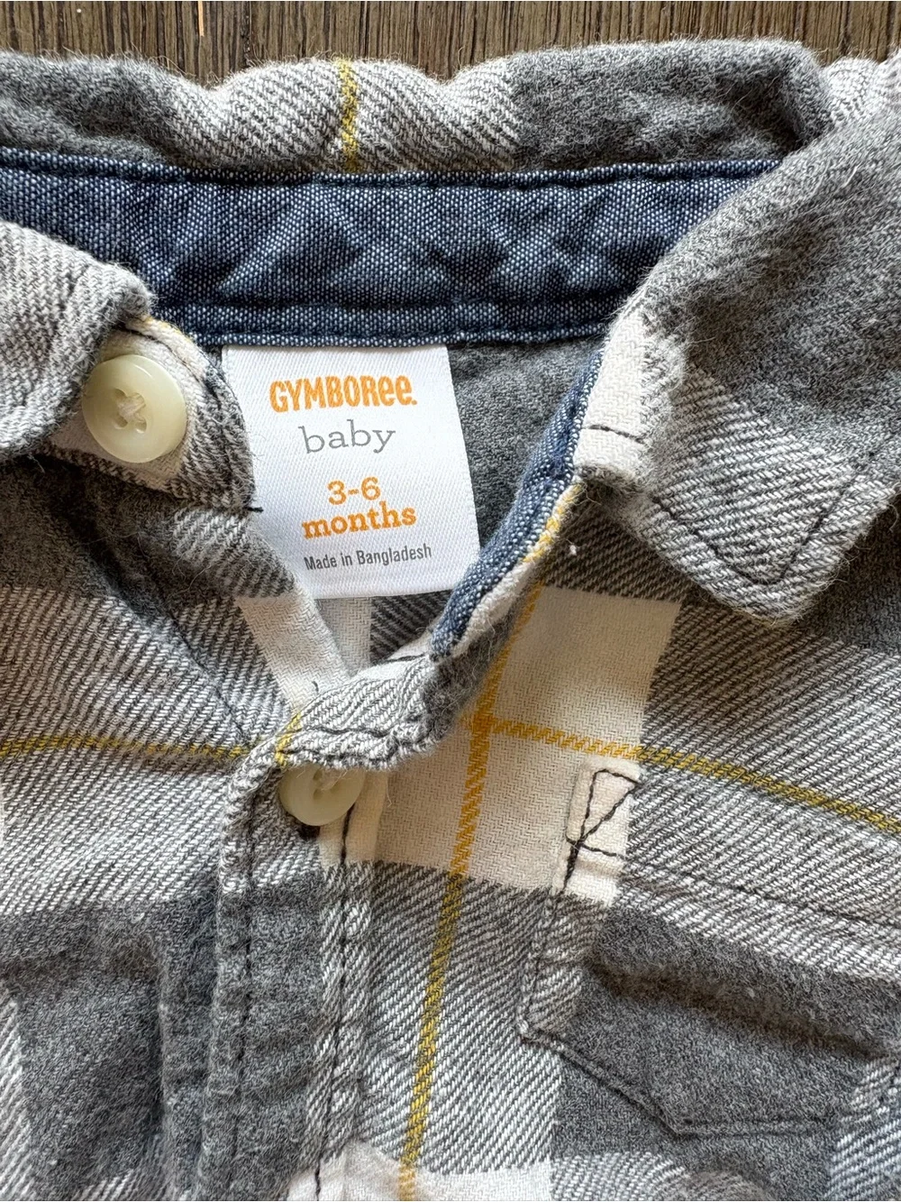 Gymboree Plaid Button Up Plaid Bodysuit with Fleece Lined Gap Jeans